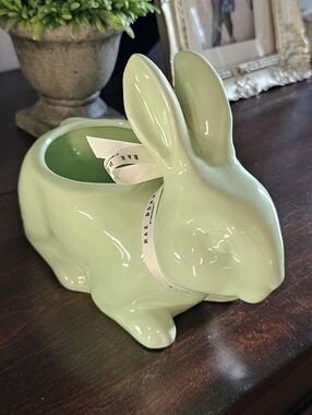 NWT Rae Dunn Green Ceramic Bunny